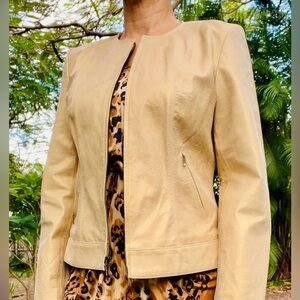 New with Tag I.E. Tan leather jacket